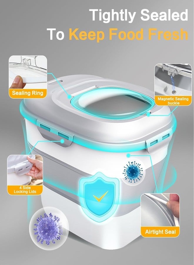 ANVS 2 Pack Dog Food Storage Container - Collapsible Cat Food Container with Airtight Lids, and Scoop,Dry Food For Dog, Cat and Other Pet Food (Grey, 10 lbs) - Image 4